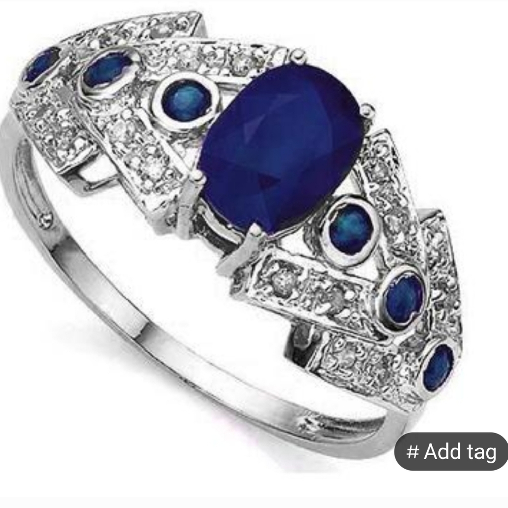 New 1.24 CTW Sapphire Desinger Ring
